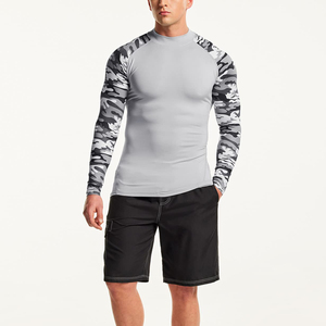 Vente en gros de haute qualité MMA Rashguard chemise à manches longues respirant Compression Gym Sportswear avec logo personnalisé pour les hommes - Product Image 3