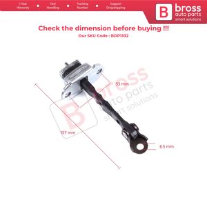 BDP1332 Limiteur de sangle de contrôle d'arrêt de charnière de porte avant pour C1 108 Aygo MK2 2014-On 5 portes B000873180 Bross Auto Parts Made In Turkey - Product Image 6