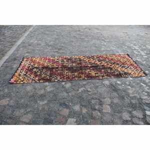 พรมขนแกะสีน้ำตาลสไตล์ชนเผ่าคลาสสิก3.1 x 8.5ft สไตล์ตุรกีมีการออกแบบเย็บปะติดปะต่อกันด้านหลังของยางสำหรับห้องนั่งเล่นห้องโถงสี่เหลี่ยมผืนผ้าลาย - Product Image 4