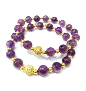 Gemstone Citrine Round Beads With Golden Ball Bracelets Natural Stone From Amayra <b>Crystals</b> Exports Wholesale From India - Product Image 2