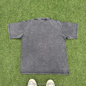 T-shirt pour homme surdimensionné imprimé en coton 100% de haute qualité, lavage à l'acide, avec motif, tissu respirant 280g - Product Image 6