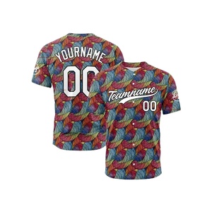 Chemise de baseball unisexe personnalisée à manches courtes, col en V, imprimé numérique, logo brodé, uniforme de baseball, séchage rapide, 100% sport - Product Image 3