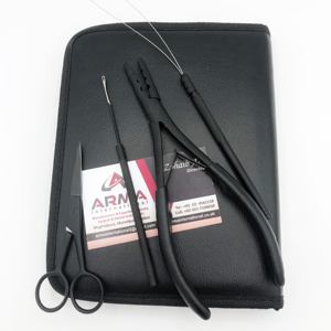 Kit d'outils d'extension de cheveux en acier inoxydable noir mat de haute qualité Clips de sectionnement de cheveux de couleur personnalisée durable - Product Image 1