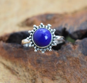 Lapis pierre précieuse bague bijoux pour femmes argent Boho Style bijoux 925 en argent Sterling tendance bague faite à la main cadeau pour elle - Product Image 3