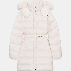 Adjustable Drawstring <b>Hoodie</b> And Long Sleeves / High Collar With Front Pockets And Zip Closure Elastic Belt Puffer Jacket 2026 - Product Image 4