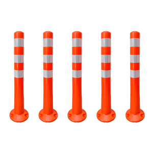 Ensemble de 5 délimiteurs orange pour portes de garage avec bandes microprismatiques, résistant à l'eau, TPE 70x8 cm - Product Image 2