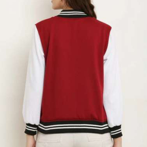 Veste universitaire chaude pour femmes, élégante, manches en polaire, mélange de laine, vêtements d'extérieur à la mode pour les collèges, bombardier letterman brodé - Product Image 6