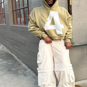 เสื้อฮู้ดพิมพ์ลายพัฟฟ์ สไตล์ฮิปฮอปสำหรับผู้ชาย ใส่ได้ในฤดูหนาว ดีไซน์สั่งทำได้ ปี 2025 ผ้าฟลีซคุณภาพสูง เป็นมิตรกับสิ่งแวดล้อม ผ้าฝ้าย 100% - Product Image 2