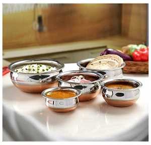 Eco-Friendly 6-Piece <b>Set</b> <b>Stainless</b> <b>Steel</b> Handi <b>Pot</b> Copper Bottom Lids Modern Classic Style ABK IMPEX Brand Good Price Includes - Product Image 2
