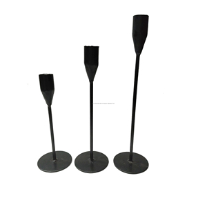 Medium Taper Candle <b>Holder</b> with Heavy Base Wrought Iron <b>Candlestick</b> <b>Holders</b> for Home Decorative Wedding and Party - Product Image 4