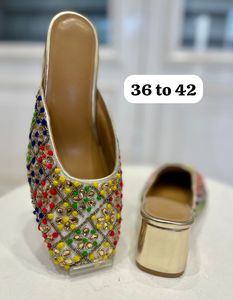 Sandalias DE TRABAJO bordadas a mano para mujer, zapatos y accesorios disponibles en tallas personalizadas de la <span class=keywords><strong>India</strong></span>, el mejor producto - Product Image 5