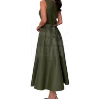 Lässiges Damen-Lederkleid Weiches Leder Bodenlange Damen-Lederkleider Entspannter Modestil