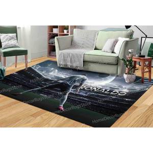 Tapis imprimé patchwork pour les fans de Ronaldo, tapis traditionnel écologique en laine et latex non tissé, petit tapis doux pour la chambre des garçons - Product Image 4