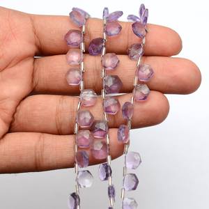 Perles hexagonales facettées en améthyste rose 8 mm, améthyste naturelle, pierre semi-précieuse, perles fantaisie en vrac pour la création de bijoux - Product Image 6