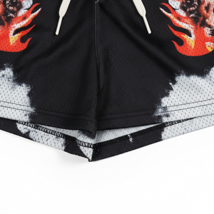 Shorts de basket-ball pour hommes en tissu de laine peignée vierge, taille haute, fermeture à cordon, coupe-vent, respirant, 100% polyester, vente en gros - Product Image 4