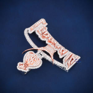 จี้ฮิปฮอปแฟชั่น925เงินสเตอริงสำหรับผู้ชายประดับเพชรเม็ดกลมสีทองตัดสำหรับปาร์ตี้ - Product Image 3