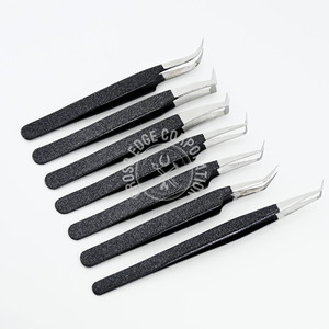 Pinzas de acero inoxidable en forma de X de 35 45 90 grados de etiqueta privada para extensión de pestañas pinzas de pestañas de volumen ruso Mega Curvo - Product Image 1