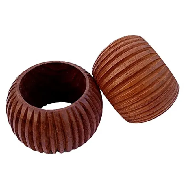 Premium Design Tradnary Wooden Napkin Holder Rings For Table Decoration At Home Hotel Restaurant Flower table top