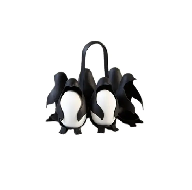 Pinguin-förmiger 3-in-1 Koch Speicher und Servieren Pinguineierhalter Halterungen 6 Eier für einfaches Kochen und Kühlschrank Lagerung Kessel