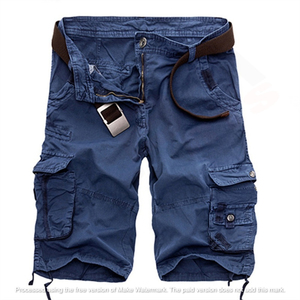 กางเกงขาสั้นคาร์โก้ผู้ชายคุณภาพสูง ผ้าไม่ยับ มีกระเป๋าข้าง ทรงเอวยางยืด ระบายอากาศดี มีจำหน่าย - Product Image 4