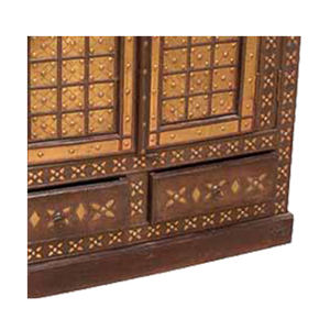 Armoire de chambre à coucher indienne en bois faite à la main - Product Image 3