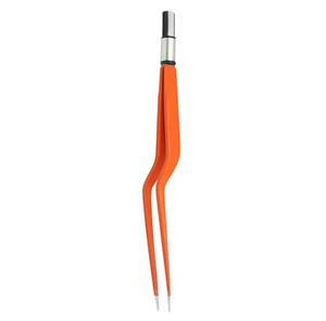 Forceps de coagulation bipolaire sur mesure forceps bipolaire en acier allemand à baïonnette incurvée enduite de couleur orange - Product Image 3