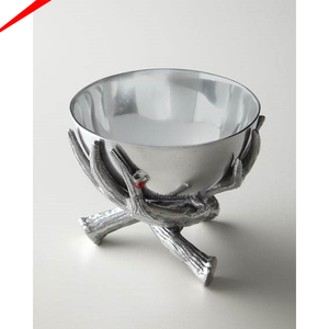 ชามโลหะทรงกลมแบบคู่พร้อมชิปขาตั้งโลหะสีดำและสีทอง - Product Image 2