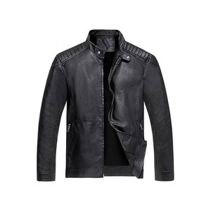 Chaqueta de la motocicleta de los hombres Negro Biker PU Chaqueta de béisbol Tallas grandes Moda Causal - Product Image 2