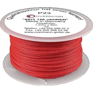 OVERMANN 50m Red Polyethylene Mason's Line 1.7mm Diameter 30kg 12-Pack Size for Fencing Trellis & Gates - Product Image 1