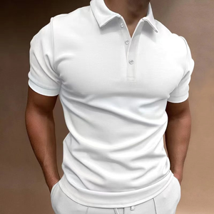 T-shirts formels pour hommes de haute qualité, tricotés, manches courtes, séchage rapide, coton, impression de logo personnalisé, couleurs unies, vente en gros - Product Image 5