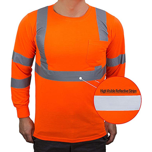 Vêtements de sécurité Chemises haute visibilité T-shirts réfléchissants en maille de polyester orange Chemise de construction avec service OEM - Product Image 4