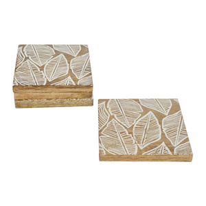 Posavasos de madera de mango hechos a mano de diseño creativo con el mejor posavasos de utensilios de cocina impresos con esmalte para vajilla y uso de mesa - Product Image 1