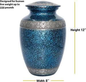 Urne funéraire humaine Blue Extra Large Companion avec gravure personnalisée - Product Image 4