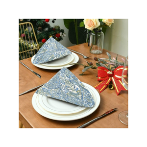 Eco Choice 16x16in 260TC Cotton Napkins Silky <b>Blue</b> Customized Artisan Ideal For Organic Dining Decor And Wholesale Suppliers - Product Image 4