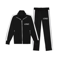 Conjunto Deportivo para Hombre, Personalizable con Logotipo, Tallas Grandes, Ecológico, Invierno, Chaqueta con Cierre y Pantalones Jogger de Spandex/Poliéster, para Gimnasio