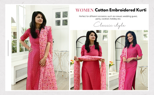 Conjunto de Kurta de Mezcla de Algodón con Estampado Completo para Venta al por Mayor, Traje Étnico de Uso Diario para Mujer, Stock de Boutique Listo para Enviar - Product Image 5