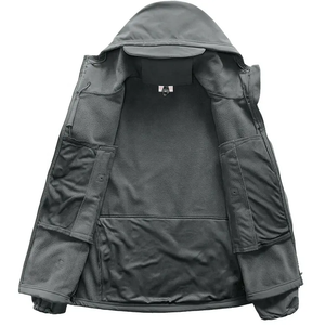 Veste d'hiver softshell brodée de logo personnalisé pour hommes avec revêtement coupe-vent pour le printemps - Product Image 2