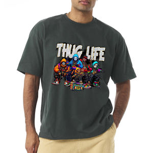 Camiseta de algodón de manga corta con cuello redondo y estampado Dtg de ropa de lujo personalizada, camiseta gráfica de estilo Hip Hop para hombres 2026 - Product Image 1