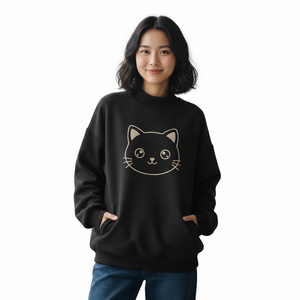 Pull oversize imprimé à col montant pour femme, tendance hiver, en maille douce et confortable, idéal pour un mouvement facile, collection décontractée, OEM 2025 - Product Image 1