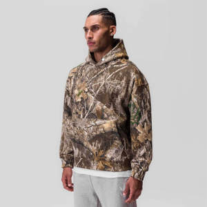 Tech Terry Hoodie - EDGE Camo, diseño unisex con ajuste relajado, estiramiento de cuatro vías y capucha segura con botón a presión - Product Image 6