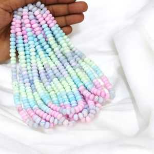 Perles de rondelle lisses d'opale multicolore naturelle brin 7mm à 10mm perles de pierres précieuses en vrac pour la fabrication de bijoux en gros en vrac Inde - Product Image 6