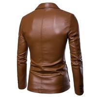 Nouvel arrivage de veste en cuir pour hommes manteau de blazer en cuir Pu de moto décontracté classique d'affaires à la mode