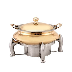 Dinner Party and Wedding Food Supplies Chafing Dish Brass Metal Chafing Dish Gold Plated Finishing Food Warmer Chafing Dish - Product Image 3