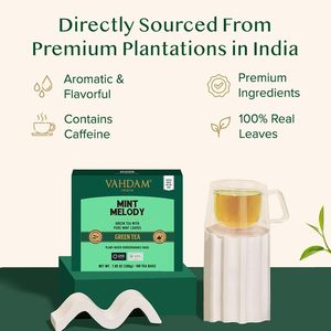 ชาเขียวมิ้นท์ VAHDAM แบบซอง (100 ซอง) ชาใบแท้ 100% - Product Image 2