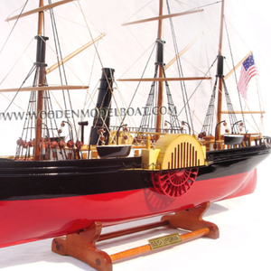 Maqueta de Barco Antiguo de Madera de las Californias, Estilo Náutico, Hecho a Mano, Decoración para el Hogar, Técnica de Pintura Artística - Product Image 1