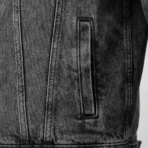 Vestes en jean personnalisées en denim lourd, en sergé de coton, en coton et polyester, ensemble jean, veste universitaire en jean d'hiver, style en coton - Product Image 5