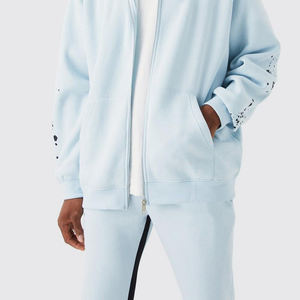 Conjunto Deportivo Informal de Sudadera con Capucha y Pantalones Deportivos para Hombre, Diseño Moderno, Personalizado, Invernal, Estampado Sólido, Transpirable, Corte Regular, 100% - Product Image 5