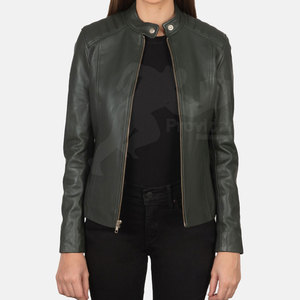 Veste en cuir pour femme à séchage rapide de meilleure qualité pour l'automne et l'hiver Traitement tricoté respirant - Product Image 2