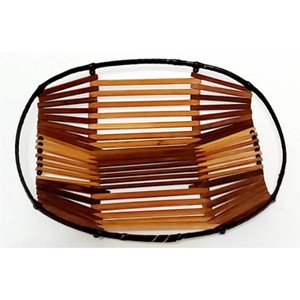 Listón de madera de lujo hecho a mano, cesta de servicio ecológica, mesa de diseño rectangular plegable, centro de mesa, caramelo multiusos, fruta seca - Product Image 1