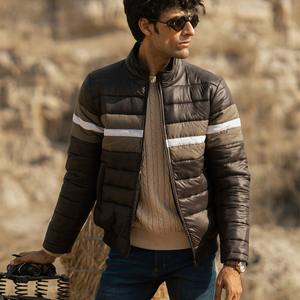 Chaqueta acolchada de poliéster acolchada de invierno informal para hombre con cuello alto con forro de piel cálido y bolsillos laterales - Product Image 4